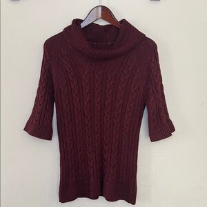 Vintage Coldwater Creek Knit Sweater Mid-Sleeve Maroon Size Medium Wool